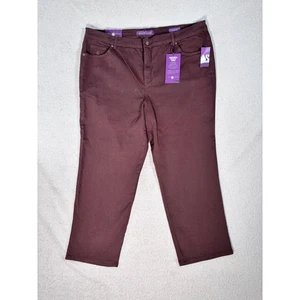 Pantalones Cónicos Gloria Vanderbilt Amanda Calce Clásico Para Mujer Talla Grande 22W Borgoña - Imagen 1 de 15