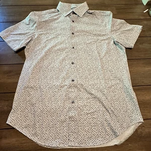 Bugatchi Short Sleeve Men's 8 Way Stretch Button Up Shirt Sz S - Picture 1 of 5