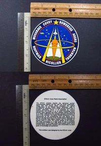 NASA Hubble Telescope Sticker STS-61 Endeavour Space Shuttle Crew Vtg Orig - Picture 1 of 3