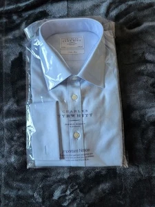 Charles Tyrwhitt Men Sky Blue Shirt 17 Inch Collar - Picture 1 of 4