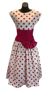 VTG 50’s Patty O’Neil Pink Polka dot Dress size 6 rockabilly pin up party - Picture 1 of 15