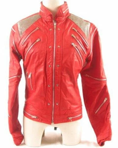 Michael Jackson Beat it "MJ Beat it" Real Leather Jacket with real metal mesh - Picture 1 of 4