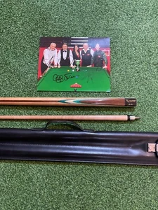 Rare Alex Higgins match used cue and signed photo - Picture 1 of 3