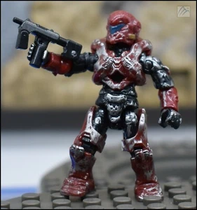 HALO MEGA BLOKS UNSC CRIMSON RED SPARTAN VALE MINI FIGURE DYH88 FIRETEAM OSIRIS - Picture 1 of 6