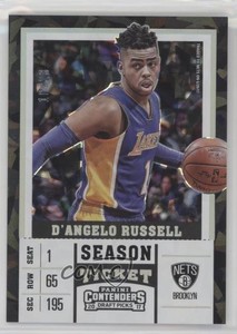 2017 Panini Contenders Draft Picks Cracked Ice Ticket /23 D'Angelo Russell #10.2