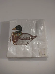 Paper Napkins Beverage 16ct Country Christmas Duck Gordon Fraser 80’s 90’s  A13 - Picture 1 of 9