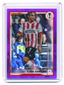2022-23 Topps Merlin Chrome UEFA CC Xavi Simons Purple Parallel 05/15 PSV - Bild 1 von 4