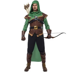 Adult Renaissance Robin Hood Archer Halloween Cosplay Dress Up role play Costume - Picture 1 of 9