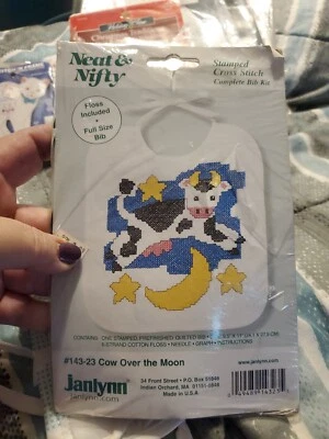 Neat & Nifty Stamped Cross Stitch Complete Bib Kit - Image 1 of 3