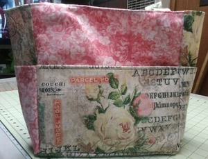 Rosas victorianas flores letras paquete post vintage monedero proyecto bolso hecho a mano - Imagen 1 de 8
