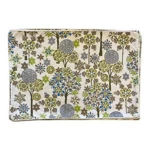 4 Pottery Barn Placemats Winter Snowflake Tree Green Brown Cream 2008 Read - Picture 1 of 8