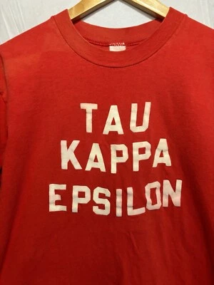 Tau Kappa Epsilon Fraternity Shirt Size Men’s Small Red True Vintage Faded TKE - Image 1 of 4