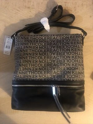 Bandolera Kenneth Cole Reaction Negra Ilimitada Grande Pequeña Estampado Estado NUEVA $69.00 Foto 1 de 4