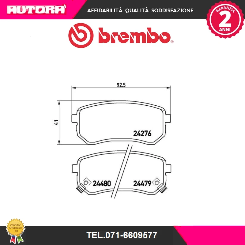4 pastiglie freno Posteriori Brembo P 30 033