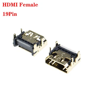 Enchufe hembra/conector hembra compatible con HDMI 19 PIN ángulo recto SMT SMD - Imagen 1 de 4