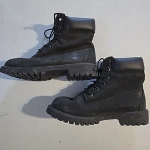 Timberland Boots Black Size 4M Leather Lace Up Junior - Picture 1 of 12