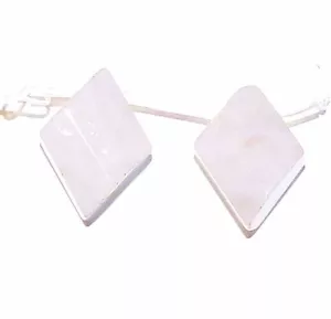 Cuentas de piedras preciosas naturales de cuarzo rosa de 18 mm diamante facetado NG1590 2 piezas - Imagen 1 de 1