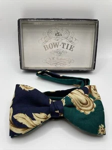 VINTAGE TIE RACK KNIGHTSBRIDGE LONDON BOW TIE PURE SILK - Picture 1 of 5