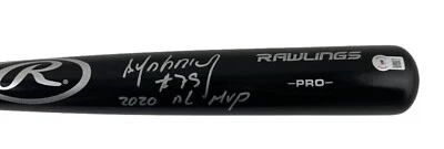 Jose Abreu Chicago White Sox Signed Autograph 2020 AL MVP Black Baseball Bat COA - Image 1 of 2