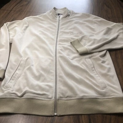 Chaqueta sudadera vintage de pana para hombre L terciopelo caqui cremallera completa y2K chaps RL Foto 1 de 4