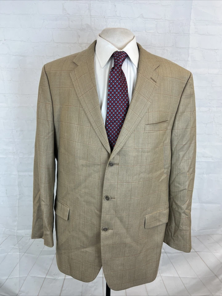 Blazer Michael Kors para hombre beige a cuadros mezcla de lana 46L $495 Foto 1 de 4