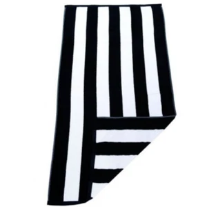 BULK 5 X Havana Hotel Cotton Pool Beach Towels Black Striped | Bnb Supplies - Picture 1 of 2