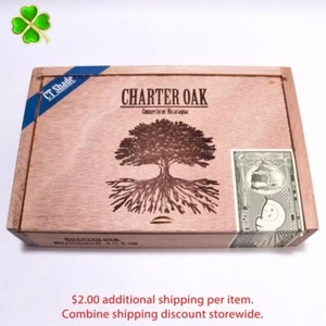 Caja de cigarros de madera vacía Charter Oak Rothschild sombra 8,25" x 5,25" x 2" - Imagen 1 de 8