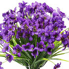 6 Bundles Artificial Flowers Outdoor UV Resistant Fake Violet Flowers Home Decor