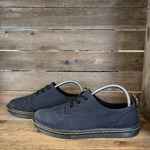 Womens Dr Martens Callum Black Canvas Casual Low Shoes Sneakers Size 9 M GUC - Picture 1 of 6
