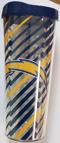 Los Angeles Chargers 22oz Striped Travel Tumbler - NFL Cover