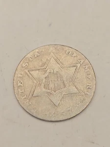 1857 3 Cent US Coin - Picture 1 of 6