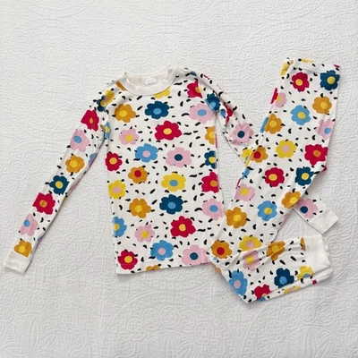 Hanna Andersson Girls' Organic Cotton LS Pajama Set, Floral Pop Art (Sz 12) - Image 1 of 2