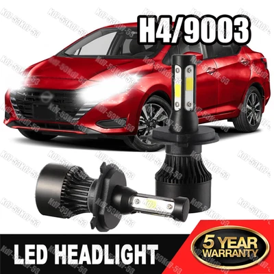 Faros LED bombillas altas bajas para Nissan Versa 1.6 SV S sedán 2007-2021 H4/9003 Foto 1 de 4