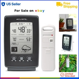 Digital Weather Station Indoor/Outdoor Thermometer Humidity Moon Phase - Picture 1 of 10
