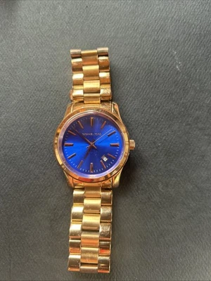 Michael Kors Women's Blue Dial Rose Gold Stainless Steel Bracelet Watch MK5913 - Image 1 of 3