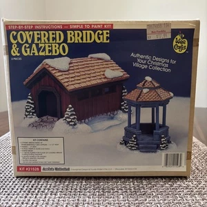 Wee Crafts COVERED BRIDGE & GAZEBO Holiday PAINT KIT #21528 - Picture 1 of 4