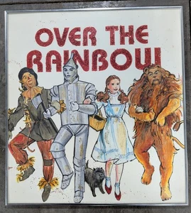 Vintage Wizard Of Oz Marker Drawing Artist Framed 22x20 Glitter Over The Rainbow - Picture 1 of 10