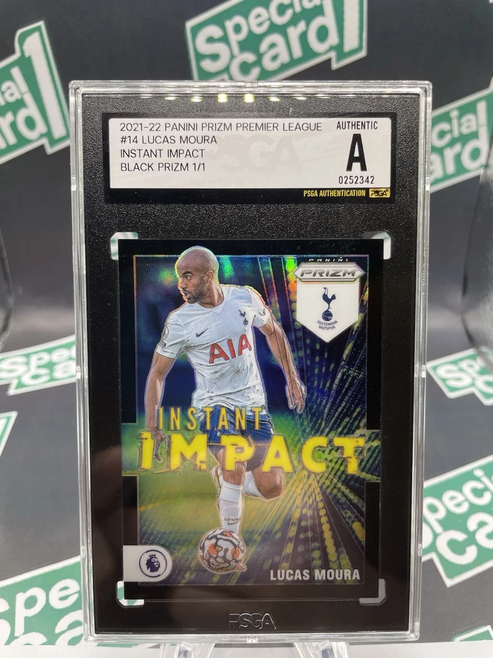 2021-22 Panini Prizm EPL Instant Impact Black Prizm One of One 1/1 Lucas Moura - Image 1 of 3