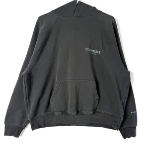 Essentials Fear Of God Spellout Pullover Baggy Hoodie Sweatshirt Womens M Gray - Picture 1 of 7