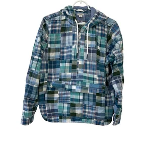 L.L. Bean Damengröße Large zierlich Patchwork kariert Anorak 1/2 Reißverschluss Jacke adrett - Bild 1 von 5
