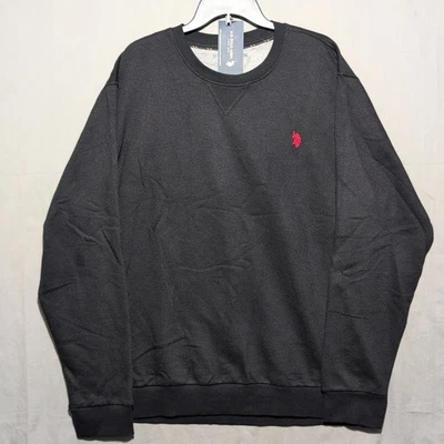 U.S. Polo Assn. Suéter con logotipo manga larga cuello redondo para hombre 2XL negro puños muñeca Foto 1 de 2