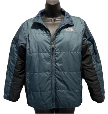 Chaqueta acolchada The North Face con cremallera azul/negro bolsillos logotipo talla L (14-16) Foto 1 de 4
