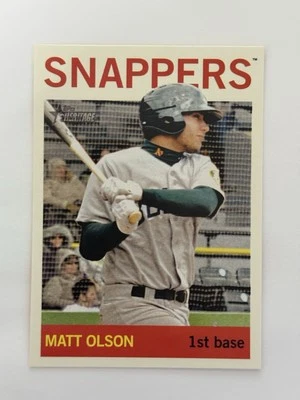 2013 Topps Heritage Minor League Matt Olson RC #92 Beloit Snappers - Image 1 of 2