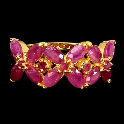 925 Sterling Silver Ring Oval Ruby 5x3mm Natural Gemstone Jewelry Size 9 - Image 1 of 4