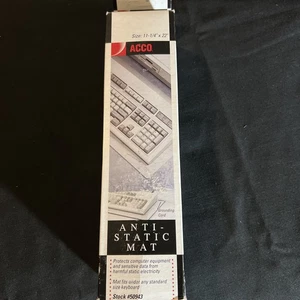 Anti-Static Mat ACCO 50943 with Ground Cord - 11.25" X 22" NIB VTG NOS USA MADE! - Picture 1 of 7
