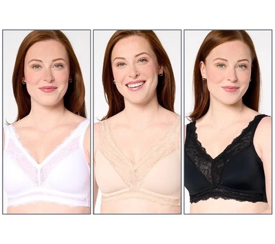 Женский бюстгальтер Breezies размер XL с мягкой поддержкой кружевной без проводов разноцветный A676780 - Изображение 1 из 4