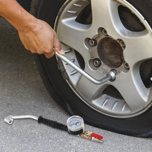 Motorcycle Tire Inflator Gauge Nozzle Clip Bicycle Air Heavy Duty - Picture 1 of 12