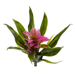 Fast natürlich 10 Zoll Bromelie Kunstblumenstiel (6er Set) - Bild 1 von 4