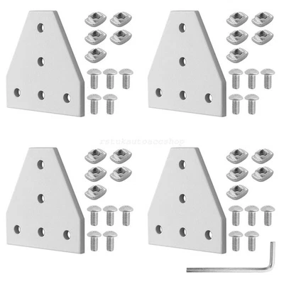 JERBOR 4x Winkelverbinder Set für 3030 T Aluminiumprofile passend für 3D-Drucker Rahmen