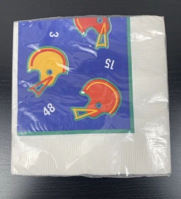 Винтажный Hallmark футбольный шлем вечеринки напиток салфетки новый! 16 салфеток - Изображение 1 из 3